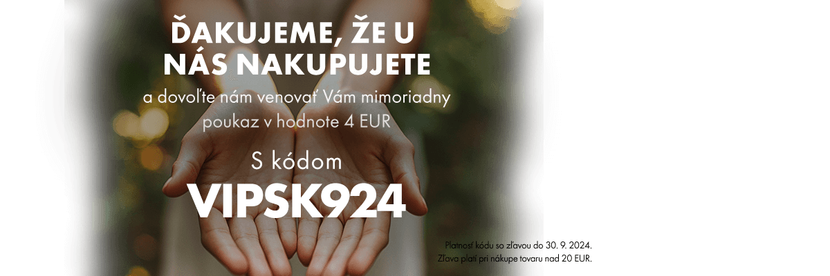 4 EUR zľava pri nákupe nad 20 € s kódom VIPSK924